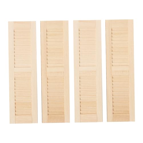 CNAFGBGG 4PCS Dollhouse Fenster, Holzläden 1/12 Skala Dollhouse Möbel DIY DUSGEHAUSE Miniaturen Szene unbemaltte Mini -Fensterläden für Puppenhauszubehör. von CNAFGBGG