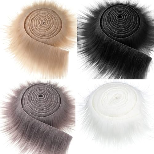 CNAFGBGG 4pcs Therian Maske DIY Kit Faux Fuzzy Stoff 59 Furry Stoff für Halloween -Maske leicht zu schneiden Weichhandwerk Furr Trimm Fuzzy Stoff, Faux Furr für DIY Gear Masquerade Cosplay ... von CNAFGBGG