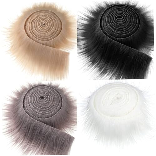 CNAFGBGG 4pcs Therian Maske DIY Kit Faux Fuzzy Stoff 59 Pelzung für Halloween -Maske leicht zu schneiden Furr -Felr -Fuzzy -Stoff, Faux Furr für DIY Gear Masquerade Cosplay. von CNAFGBGG