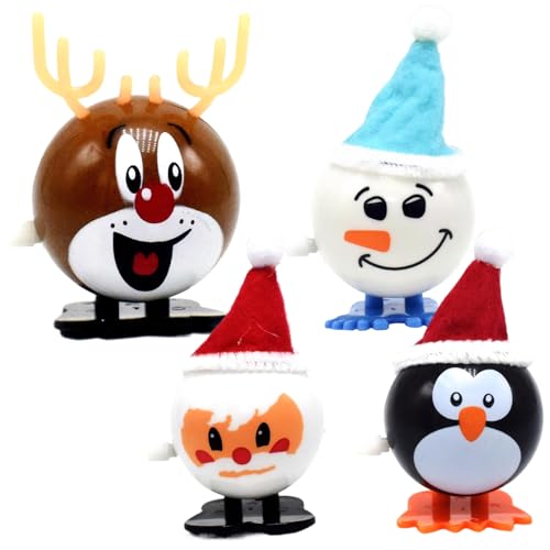 CNAFGBGG 4pcs led Up Toys Novelty Clockwork Elch Snowman Penguin Weihnachtsspielzeug 2,6 Zoll Weihnachten Wind -up -Spielzeug für Kinder Teen Weihnachtsfeier Geburtstagsset -Gefälligkeiten. von CNAFGBGG