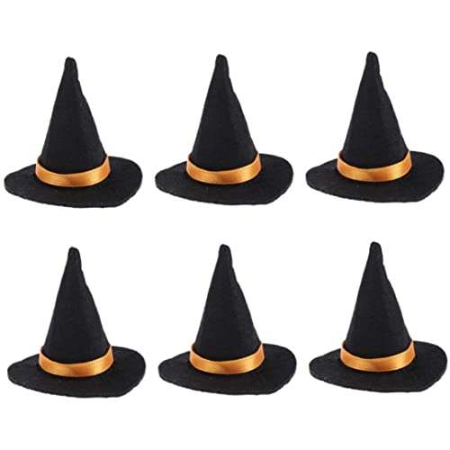 CNAFGBGG 6PCS Mini Filzhüte handgefertigte Weinflaschendekorationen perfekt für Halloween -Party von CNAFGBGG