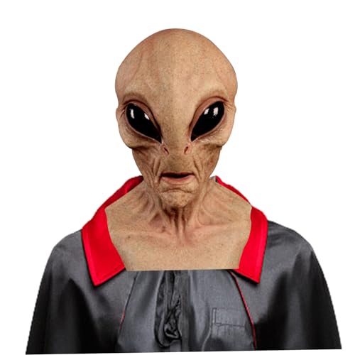 CNAFGBGG Alien Maske Erwachsene Halloween Masken beängstigend Vollkopf Realistische Maske gruselige Alien -Requisite -Kostüm -Kostüm für Halloween Cosplay Party Hautfarbe ... von CNAFGBGG