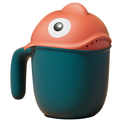 CNAFGBGG Baby Bad Spülbecher niedliche Fisch -Design -Bad Rinser 650 ml PP Baby Spülung Tasse mit Ergonomie 7 Outlet Easy Nachfüllmultipurpose Bad Rinser Cup für Babys. von CNAFGBGG