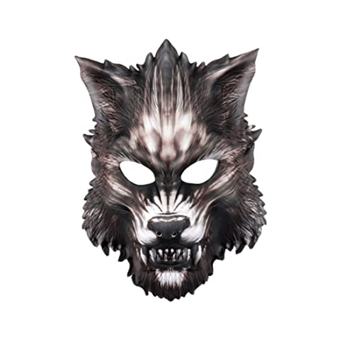 CNAFGBGG Eva Wolf Maske Halloween Werwolf halbe Maske Scary Horror Devil Wolf Animal Mask für Maskerade Halloween Kostüm Cosplay Party. von CNAFGBGG