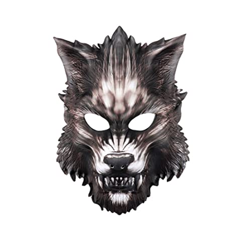 CNAFGBGG Eva Wolf Maske Halloween Werwolf halbe Maske Scary Horror Devil Wolf Animal Mask für Maskerade Halloween Kostüm Cosplay Party. von CNAFGBGG