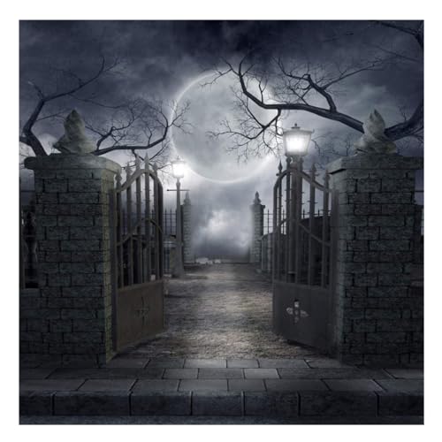 CNAFGBGG Halloween -Hintergrund Halloween Themen bildliche Stoff Halloween Fotografie Hintergrund Tuch Halloween Partydekorationen für Erwachsene 10x10ft. von CNAFGBGG