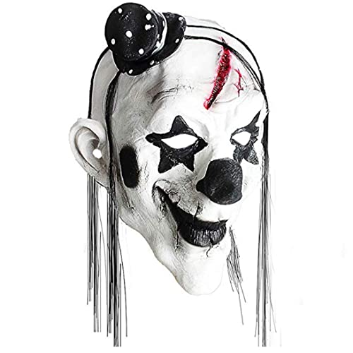 CNAFGBGG Halloween Horrormaske Full Face Clown Maske Coole gruselige Party Schwarz -Weiß -Clown -Cosplay -Maske Spoof Horror Masquerade Performance Show Dress Up Requisiten. von CNAFGBGG