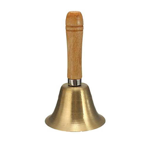 CNAFGBGG Hölzernes Griff Bell Solides Messing Hand Bell Abendessen Rufen Sie Glocken mit Holzgriff für Hochzeitsveranstaltungen Dekoration an. von CNAFGBGG