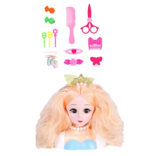 CNAFGBGG Kinder Haarstyling Head Doll Girls Friseur Styling Make -up Doll Head Accessoires 12pcs. von CNAFGBGG