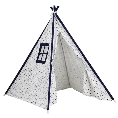 CNAFGBGG Kinder Spielen Zelt 51x47x47 '' Teepe -Zelt für Kinder tragbare Tipi -Zelt mit Fenster und sicherem Indoor -Zeltspiel für Kinder Geburtstagsgeschenke Star. von CNAFGBGG