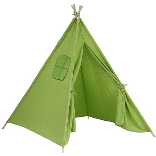 CNAFGBGG Kinder Spielen Zelt 51x47x47 '' Teepe -Zelt für Kinder tragbare Tipi -Zelt mit Fenster und sicherem Innenzeltspielhaus für Kindergeburtstag Geschenke Grün. von CNAFGBGG