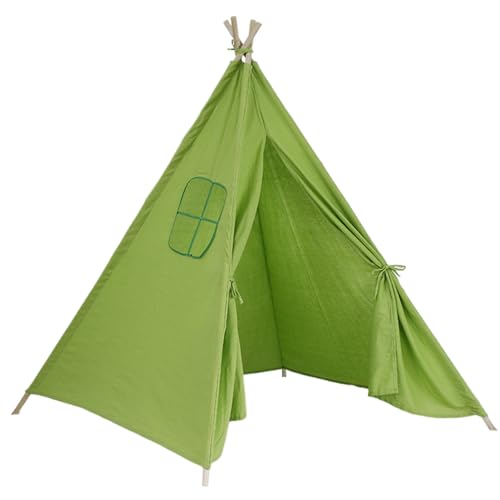 CNAFGBGG Kinder Spielen Zelt 51x47x47 '' Teepee Zelt für Kinder tragbare Tipi -Zelt mit Fenster und sicherem Innenzeltspielhaus für Kindergeburtstag Geschenke Grün ... von CNAFGBGG