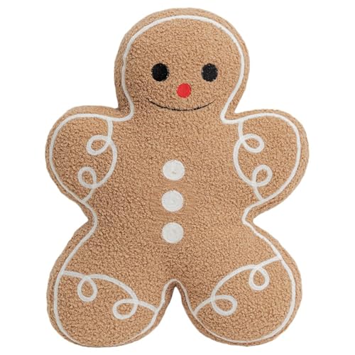 CNAFGBGG Lebkuchen Kissen 13x17in gefülltes Gingerbread Plüsch niedliche kuschelige Lebkuchen -Mann Festliche Lebkuchen Weihnachtsdekorationen für Zuhause, Sofa, Couch von CNAFGBGG