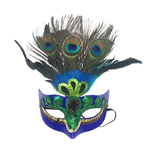 CNAFGBGG Make -up -Masken -Prom -Maske Peacock Mask Party Maske Venezianische Maskerade -Maske für Frauenblau von CNAFGBGG