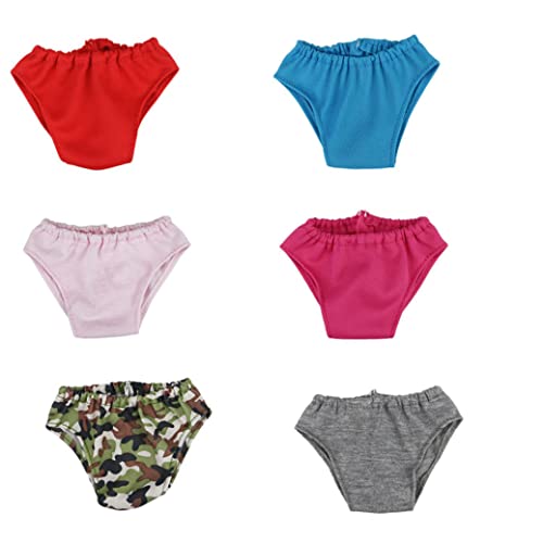 CNAFGBGG Niedliche Mini -Unterwäsche kreative Puppenhanties Mini Briefs Bodyshorts Shorts Doll Accessoires Kleidung 18 Zoll Mädchen Puppenkleidung Vorräte 6pcs. von CNAFGBGG