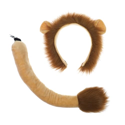 CNAFGBGG Ohren Plüsch Stirnband und Schwanzkostüm Kit Kostüm Ohr Cosplay Accessoires für Kinder und Erwachsene Halloween Weihnachtsgeburtstagsfeier Performance von CNAFGBGG