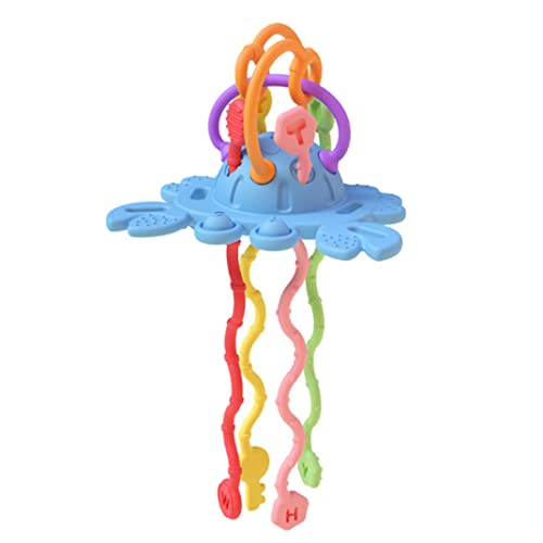 CNAFGBGG Silicon Pull String Aktivität Spielzeug Kleinkind Sensory Toys Food Grade UFO Reisespelungsspielzeug für Jungen Mädchen Blau. von CNAFGBGG