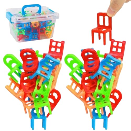 CNAFGBGG Stuhl Stacking Game 96PCS Buntes Gleichgewicht Spiel Spaß Interaktive Mini -Stapelstühle Tabletop Tetra Tower Stapel -Spiel für Kinder. von CNAFGBGG