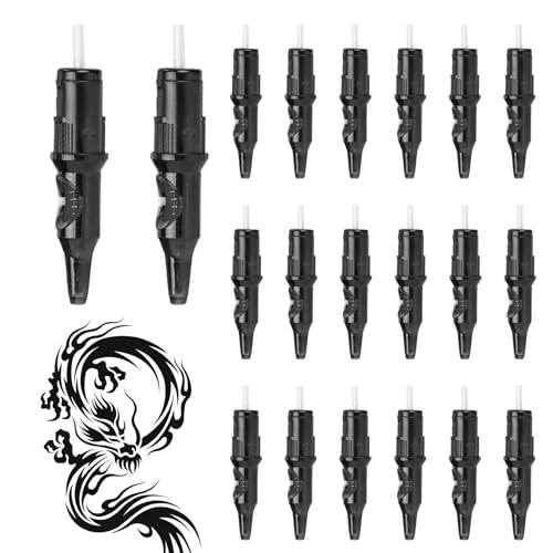 CNAFGBGG Tattoo Kugelschreiber Pen -Patrone 20pcs Wachs versiegelte Starke Frühlingspatronen für Tattoo -Lernende DOT -Arbeit Zeichnung Übung von CNAFGBGG