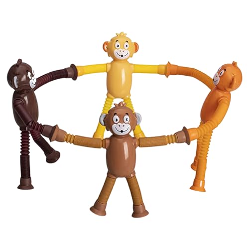 CNAFGBGG Teleskope Saugbecher Spielzeug Monkey Cartoon Tubes Sensorische Spielzeugroman Stressabbau Bildungspädagogik für Kinder 4PCs. von CNAFGBGG