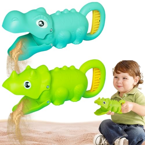 CNAFGBGG Toy Grabber -Klaue für Kinder 2PCS Leicht Bunte Dinosaurier Sandspielzeug süßer pädagogischer Sandgrabber -Spielzeug für Strand, Sandbox oder Garten (2PCS) von CNAFGBGG