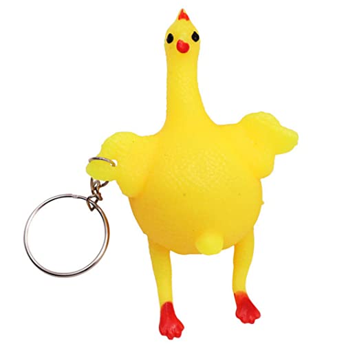 CNAFGBGG Squeeze Chicken Toy Laying Henne Ei Spielzeug Kinder knifflige lustige Gadgets Schlüsselress Relief Spielzeug Neuheit Küken Schlüsselhain Ornamente. von CNAFGBGG