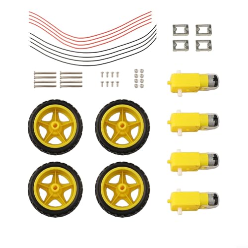 CNANRNANC Komplettes Montageset für Roboterfahrzeuge mit Reifenrädern und Gleichstrommotoren von CNANRNANC