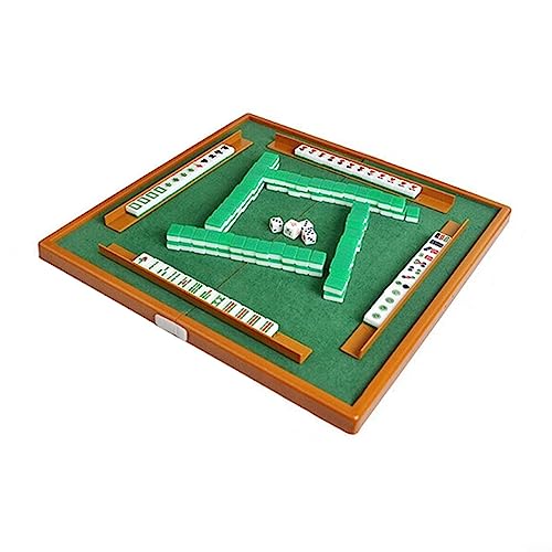 CNANRNANC Tragbares faltbares Mahjong-Tisch-Set Mahjong Set mit Klapptisch Reisespiel Kit 144 Fliesen Indoor Outdoor Aktivitäten Reisen Freizeit Spaß von CNANRNANC