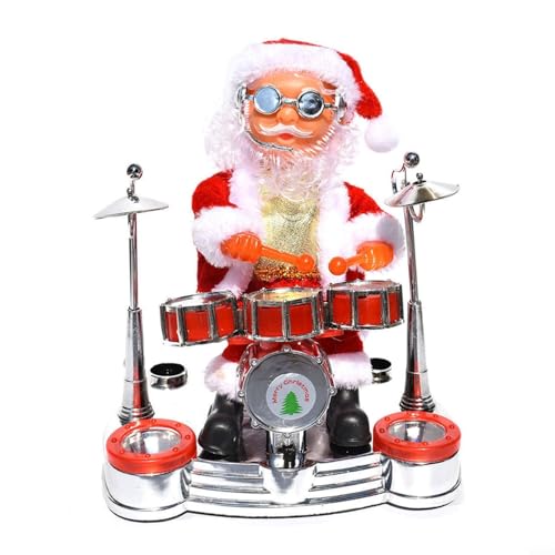 CNANRNANC Twerkender Weihnachtsmann - Tanzender Weihnachtsmann Mit Musik, Animierter Weihnachts-Plush-Puppe, Weihnachts-Weihnachtsmann-Elektrospielzeug(Drum) von CNANRNANC