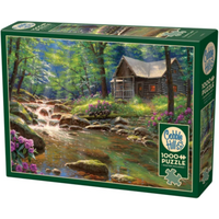 COBBLE HILL 3840199 Puzzle 1000 Teile Waldhütte am Bach von COBBLE HILL