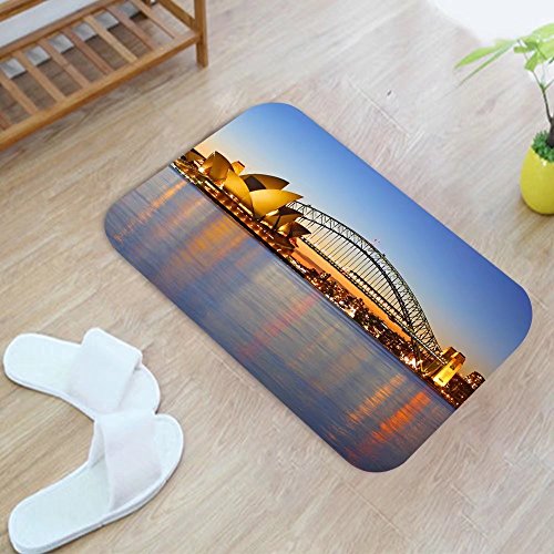 Binpon123 Flannel Microfiber Door Mat Rug Sydney September The Sydney Opera House viewed from Circular Quay in Sydney Australia on 24 X 40 inch von COBI.bike