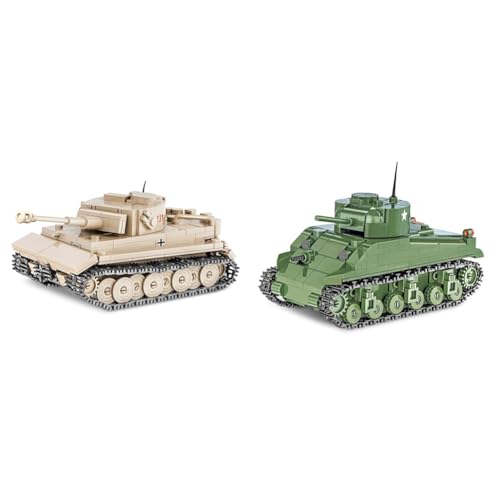 COBI Militärisches Plastikspielzeugfahrzeug, Panzer, Bausteine, Gepanzertes Kampffahrzeug, Sherman M4A1, für Kinder und Modellbau-Enthusiasten, für alle Altersgruppen, männlich von COBI