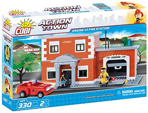 COBI COBI-1477 Action Town-Engine13 Fire Station (330 Pcs) Firefighting Spielzeug, verschieden von COBI