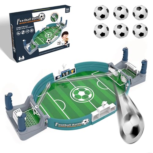 COCOSY Mini Tischfußballspiel mit 6 Fußbälle - Interaktives 2-Spieler Fußball Kit, Desktop Tischkicker Spielzeug für Euro Fußball 2024 Partys, Kinder und Erwachsene von COCOSY