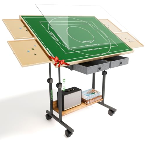 Puzzletisch mit Schubladen, 2000 Teile, Puzzle Tisch für Erwachsene mit 5 Neigungswinkeln, 104,1 x 76,2 cm, Puzzlebrett mit Abdeckung, Puzzle Table mit verstellbaren Beinen und Rädern Puzzletisch mit Schubladen, 2000 Teile, Puzzle Tisch für Erwachsene mit 5 Neigungswinkeln, 104,1 x 76,2 cm, Puzzlebrett mit Abdeckung, Puzzle Table mit verstellbaren Beinen und Rädern von CODACE