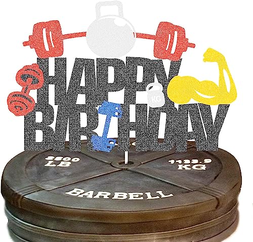 Weightlifting Kuchen Deko Fitness Kuchen Dekorationen, Powerlifter Cake Topper, Gym Kuchendeko, Happy Birthday Cake Topper Kuchenaufsatz für Fitness Party Dekorationen von CODOMOR