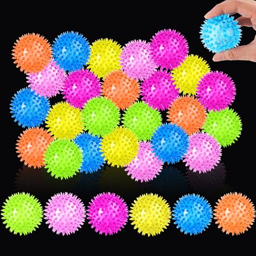 12pcs Igelball Mitgebsel Kindergeburtstag, Igelball Leuchtend Kinder, Leuchtball Gastgeschenke Jump Ball Leuchtspielzeug, Kinder Stressball Give Aways Kleinigkeiten Led Flummies Party Gadgets Kleine von COEKI