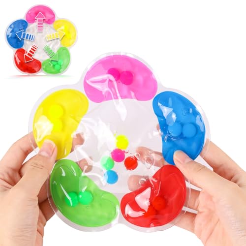 COEKI Farbsortierspielzeug, Sensorisches Spielzeug, Fidget Toy Anti Stress Spielzeug Motorikspielzeug Gelgefüllte sensorische Spielzeuge für Kinder, Squeezable Fidget Spiel für ADHS und Autismus (A) von COEKI