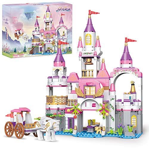 COGO Friends Mädchen Schloss Bausteine 516 Stück Prinzessin Schloss Bauspielzeug Lernspielzeug Geschenke für Kinder Mädchen und Jungen ab 6 Jahre von COGO