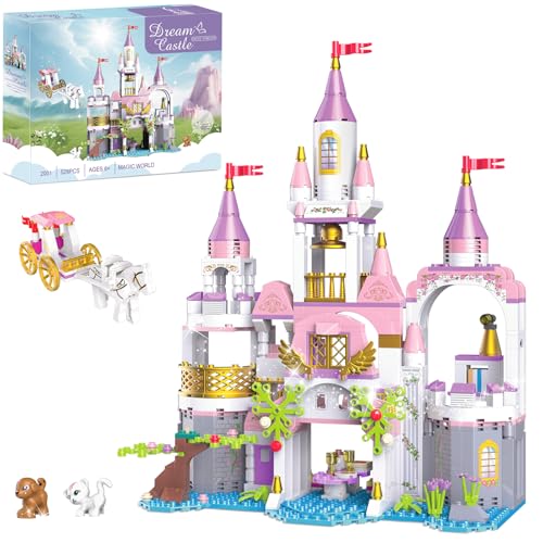 COGO Friends Mädchen Schloss Bausteine 528 Stück Prinzessin Schloss Bauspielzeug Lernspielzeug Geschenke für Kinder Mädchen und Jungen ab 6 Jahre von COGO