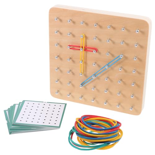 COHEALI 1 Satz Grafisches Nagelbrett Geoboard-Spielzeug Für Kinder Mathematisches Lernspielzeug Geometrie-lernwerkzeug Kinderspielzeug Geoboard Für Frühes Lernen Nagelplatte Weiß Holz von COHEALI