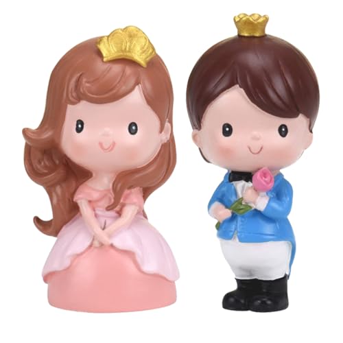 COHEALI 2st Prinzessin Prinz Ornament Cupcake-dekoration Cupcake-topper Für Die Brautparty Figuren Valentinstag Kuchendekoration Prinz Figur Paarstatue Hochzeit Harz Bräutigam Souvenir von COHEALI