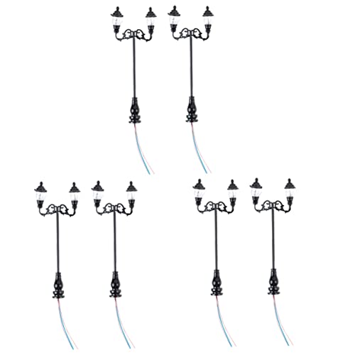 COHEALI 6 STK Mikro-landschaftshof Straßenlaterne Figur Mini-straßenlaternen-Dekoration Laternenpfahl-Modell Puppenhaus Straßenlaterne Miniatur-postlichter Lampenmodelle Edelstahl Plus Abs von COHEALI