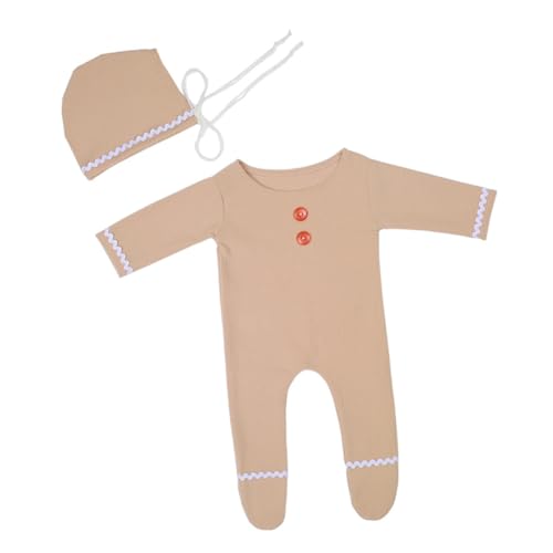 COHEALI Neugeborenen Langarm Bodysuit mit Mütze Weicher Hautfreundlicher Weihnachts Overall für Junge Mädchen Niedlicher Gingerbread Design Fotografieanzug Geeignet für Jungen und Mädchen COHEALI Neugeborenen Langarm Bodysuit mit Mütze Weicher Hautfreundlicher Weihnachts Overall für Junge Mädchen Niedlicher Gingerbread Design Fotografieanzug Geeignet für Jungen und Mädchen von COHEALI