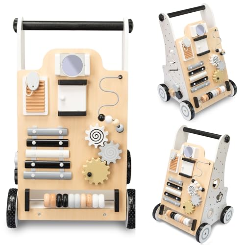 COIL Babywalker Lauflernwagen ab 1 Jahr, Kinderwagen aus Holz, Lernlaufwagen Lernspielzeug, ab 12 Monaten - Lauflernwagen Baby, Gehhilfe Baby von COIL