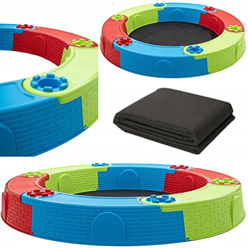 COIL Sandbox, Trockenbecken, modularer Sandkasten, Sandkasten für Kinder, 2 in 1, großer Sandkasten 170 cm, Faltbarer Sandkasten, Kunststoff, Agrotextilmatte von COIL