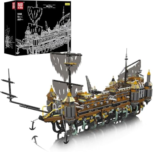 COIL Spielbauklötze, Bausteinset, Bauklötze, Baukasten, Model: 13188, Piratenschiff, MOC Silent Mary Segelboot-Modellbausatz, 4147 St. von COIL