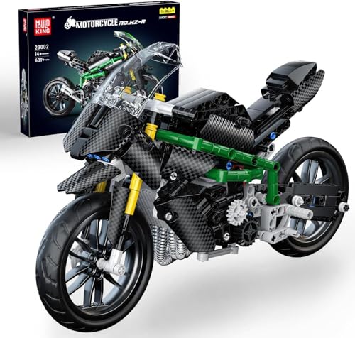 COIL Spielbausteine, Bausteinset, Bauklötze, Baukasten, Motorrad, Spielbauklötze, Kawasaki H2R-Motorrads, für Kinder ab 14 Jahren, Modell: 23002, 639 St. von COIL