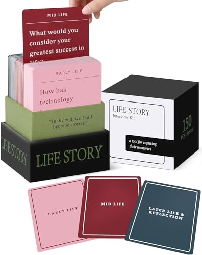150pcs Conversation Cards for Families, Life Story Interview Cards Kit, Familienessen-Gesprächskarten für Familien, um mehr übereinander zu reden und zu teilen, ideal für den Esstisch und Ausflüge von COLEESON
