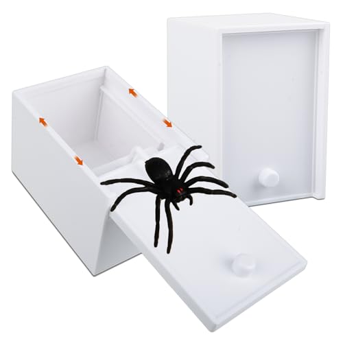 2 Stück Spider Prank Box, Spider Box Prank, Spinne in der Box, Scherzartikel für Halloween Streich, Streich Spinne Angst Box Überraschungs Streichschachtel für Kinder Erwachsene Party Favors (B) von COLEESON